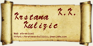 Krstana Kulizić vizit kartica